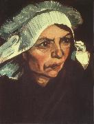 Vincent Van Gogh Head of a Peasant Woman with White Cap (nn04) oil painting picture wholesale